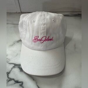 Sea‎ Island Hat White Pink Women’s Golf Cap Adjustable Strap Floppy Low Profile